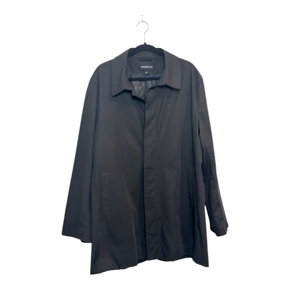 London Fog Single Breasted Black 3/4 Trench Coat Jacket Men’s Size  44T - Picture 1 of 14